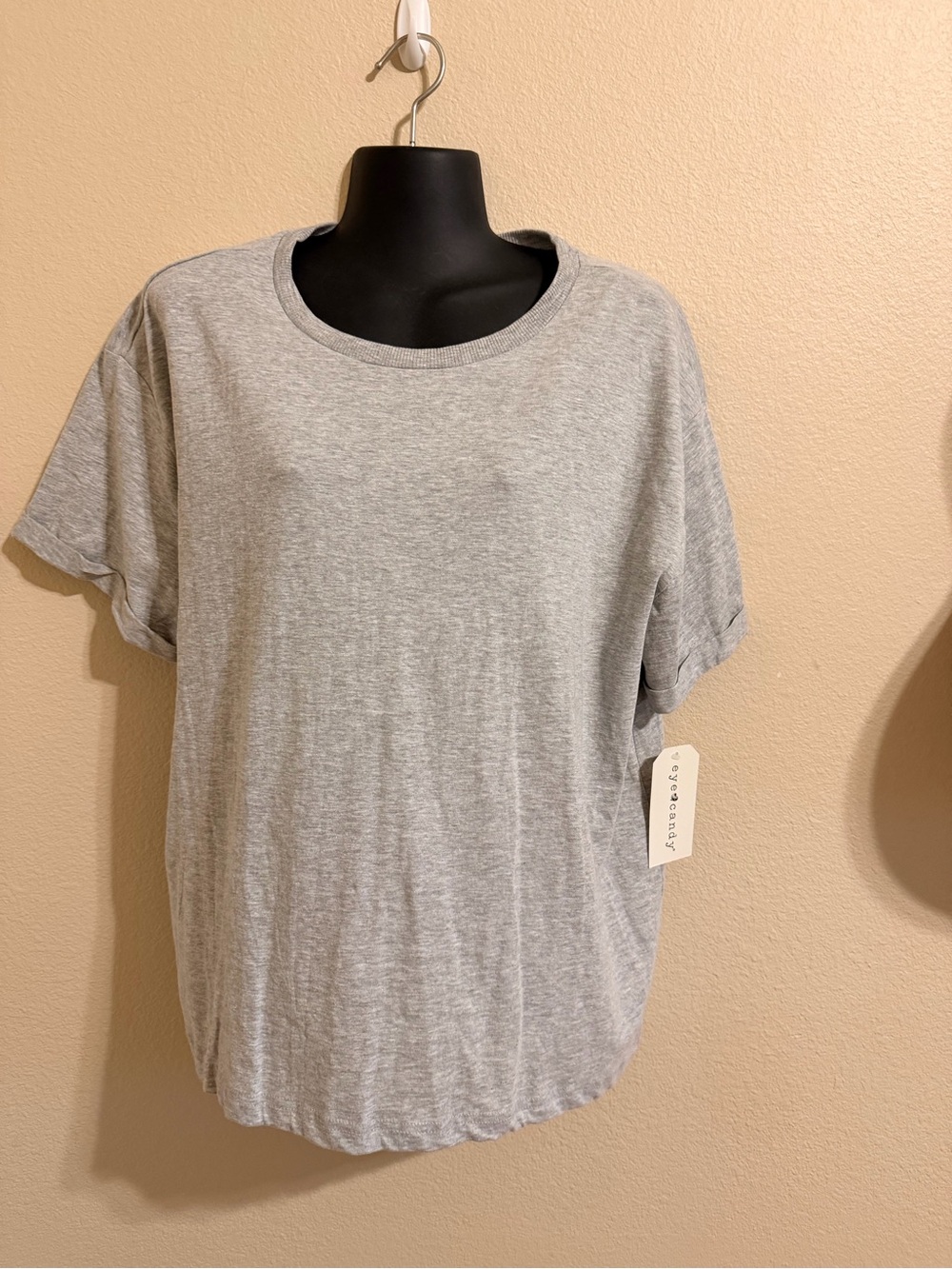 eye candy Heather Gray Women's Short Sleeve Crew Tee